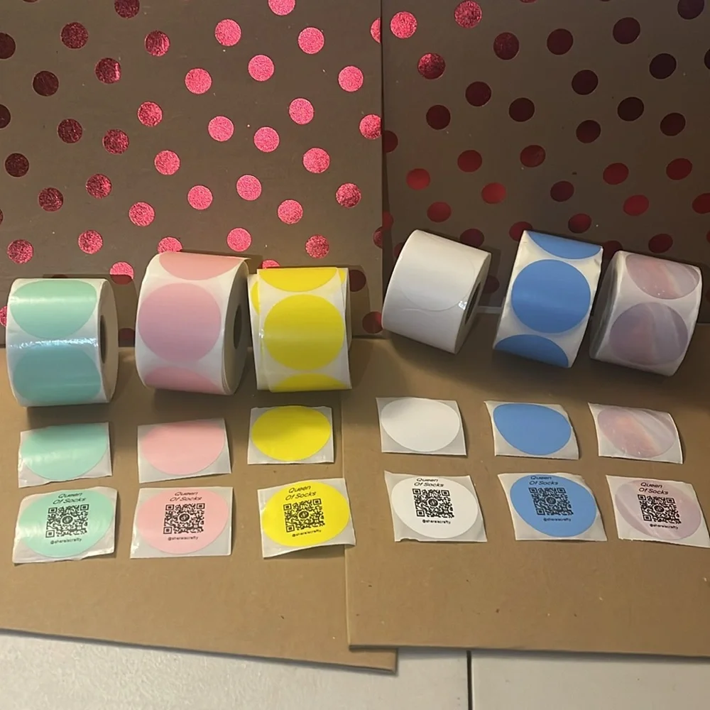 (50) 2” Qr Code Stickers 15 Colors Available
